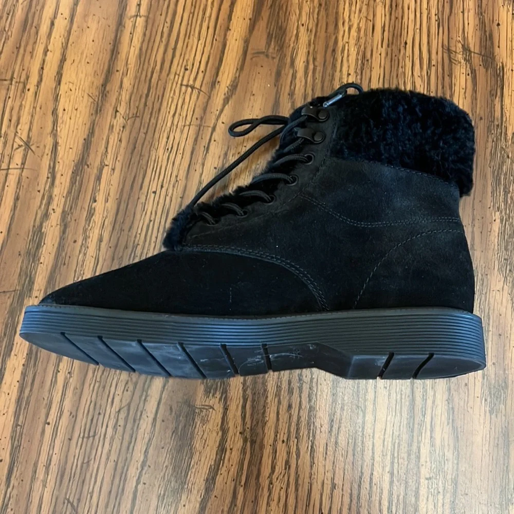 Water Repellent Shearling Fur Vince Hayes 2 Lace-up Hiker Boots Size 6.